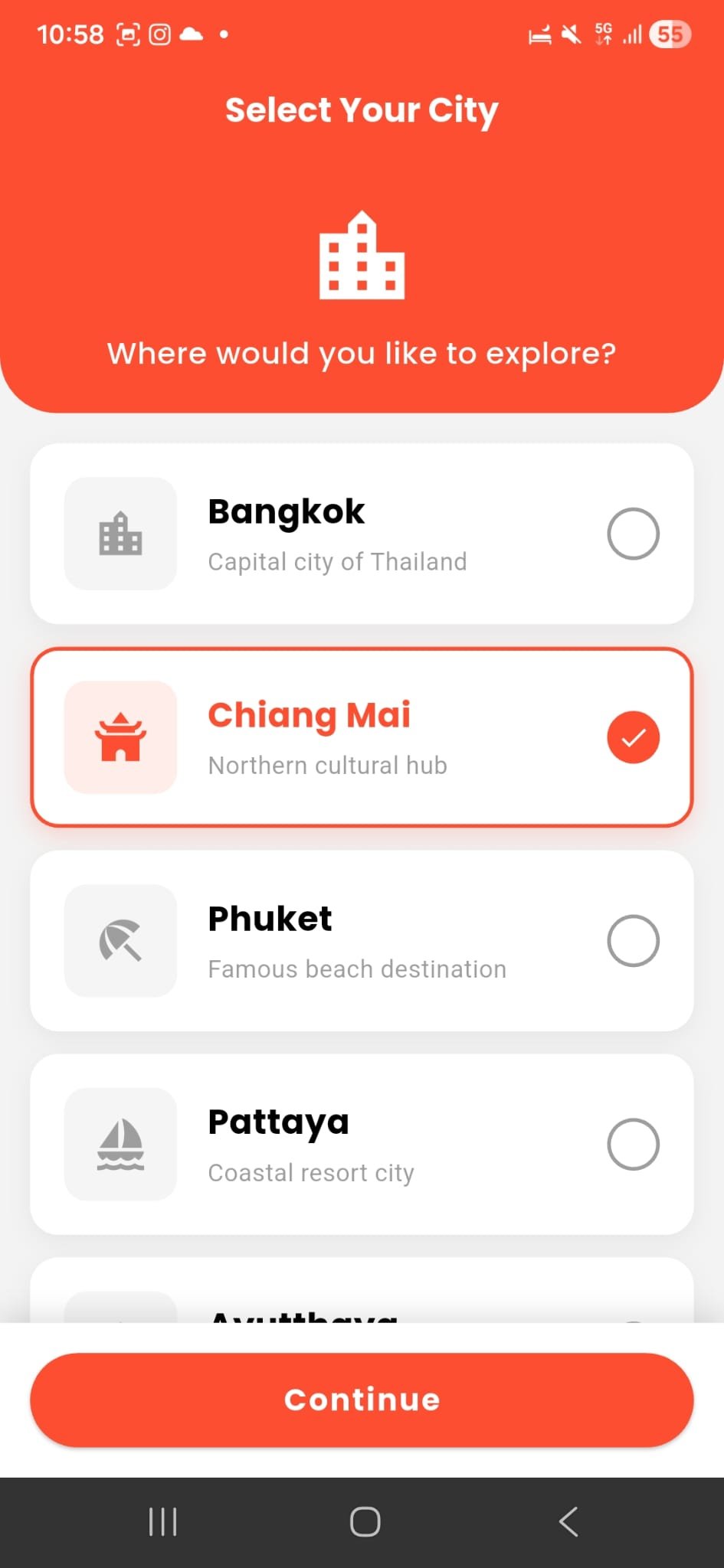 PeeYai city list Bangkok Chiang Mai Phuket