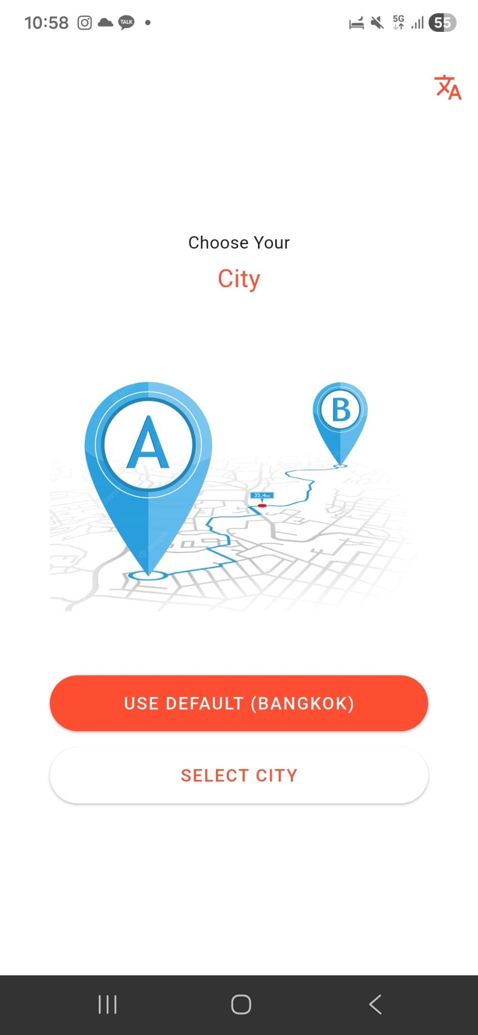 PeeYai city selection map